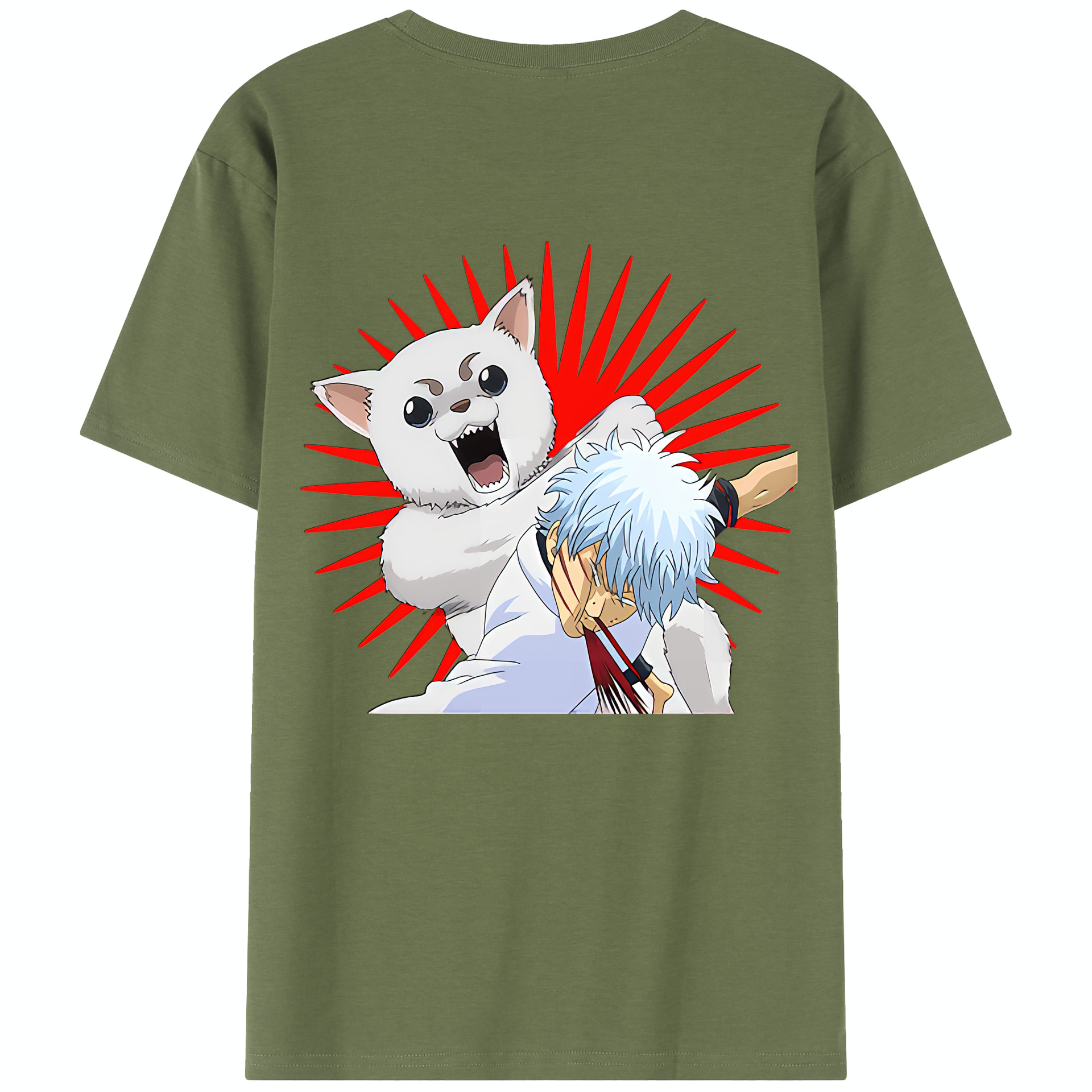 （画像用） ぎんたま 坂田銀時（さかたぎんとき） 神楽 志村新八（しむら しんぱち） GINTAMA Sakata Gintoki Kagura Shimura Shinpachi 綿100％半袖Tシャツ（背面プリント）